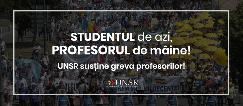 UNSR susține greva profesorilor!